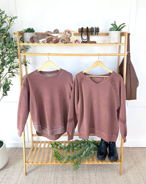 IN STOCK Vintage Wash Pullover - Brown