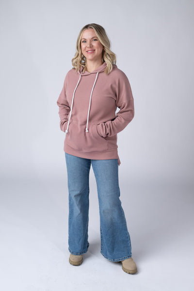 IN STOCK Kacey Ribbed Hoodie - Rose