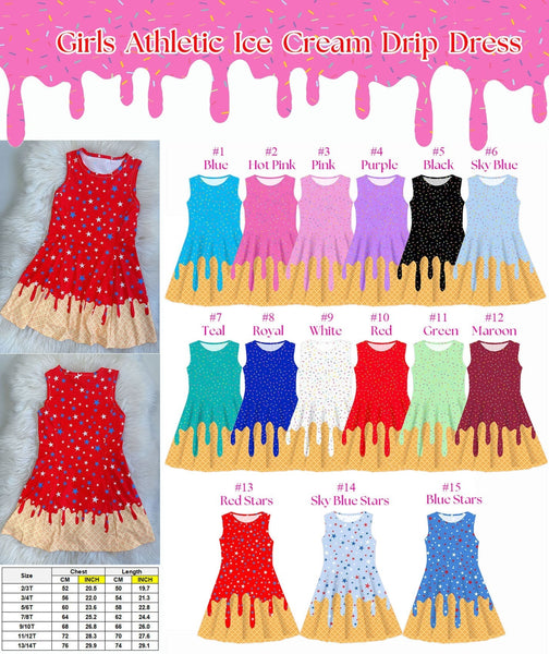PREORDER: Girls Athletic Ice Cream Drip Dress 3.23.26 osym