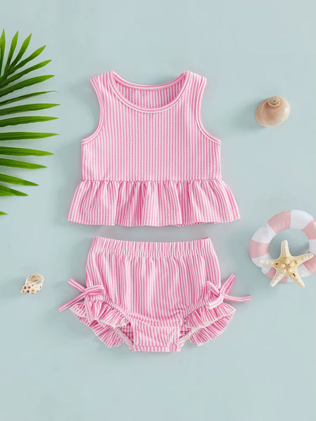 PREORDER: Gingham print baby doll tank & bummie set 3.16.26