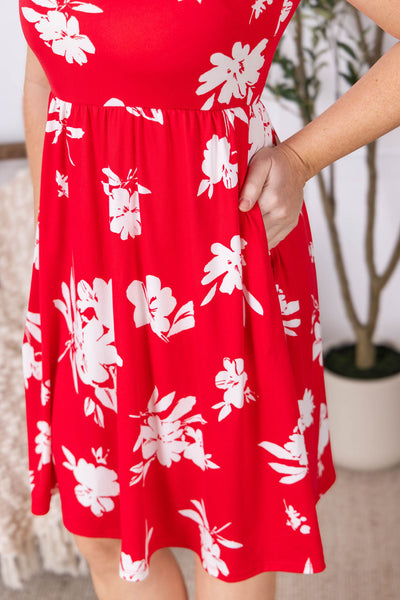 IN STOCK Kelsey Tank Dress - Red Floral FINAL SALE - Pumpkin Patch Co