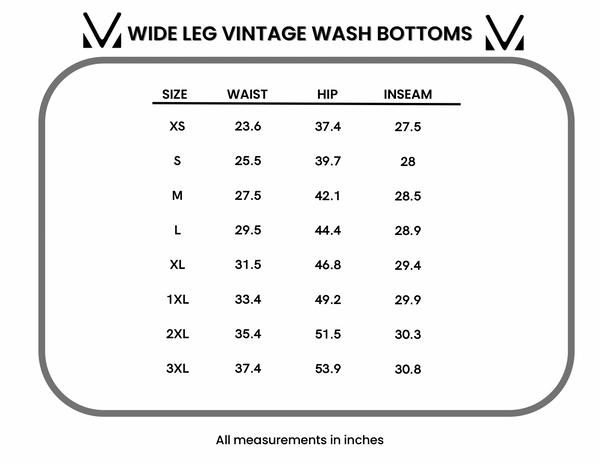 IN STOCK Wide Leg Vintage Wash Bottoms - Red - Pumpkin Patch Co
