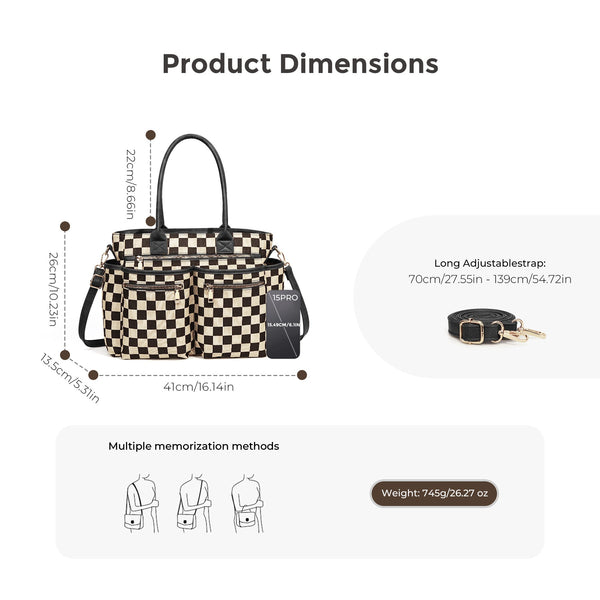 PREORDER: On-The-Go Checkered Organizer Tote RERUN 6.8.26 osym - Pumpkin Patch Co