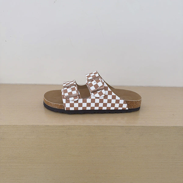 PREORDER: Checkered Two Strap Sandals 3.16.26