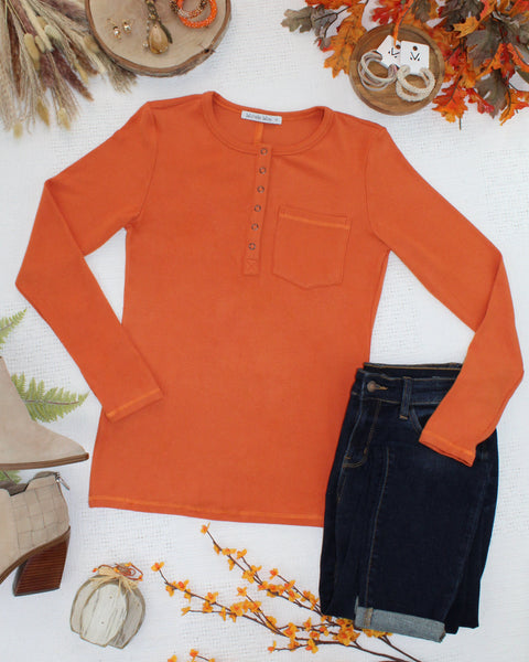 IN STOCK Georgia Long Sleeve Top - Pumpkin Spice - Pumpkin Patch Co