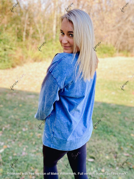 RTS: Mineral Washed Long sleeve Crews (boyfriend fit oversized)- - Pumpkin Patch Co