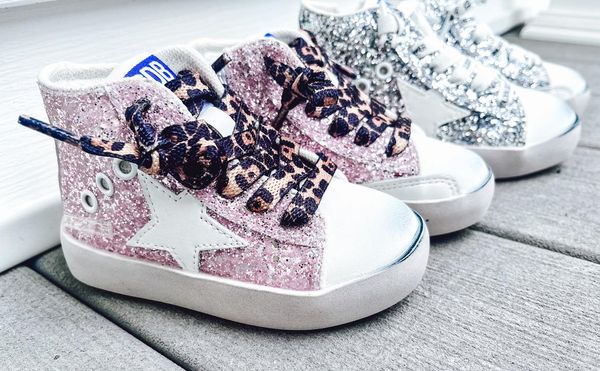 rts: High Top Star Sparkle and Leopard Tennis Shoe (high quality)- - Pumpkin Patch Co