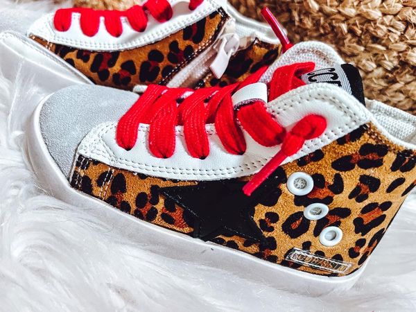 rts: High Top Star Sparkle and Leopard Tennis Shoe (high quality)- - Pumpkin Patch Co