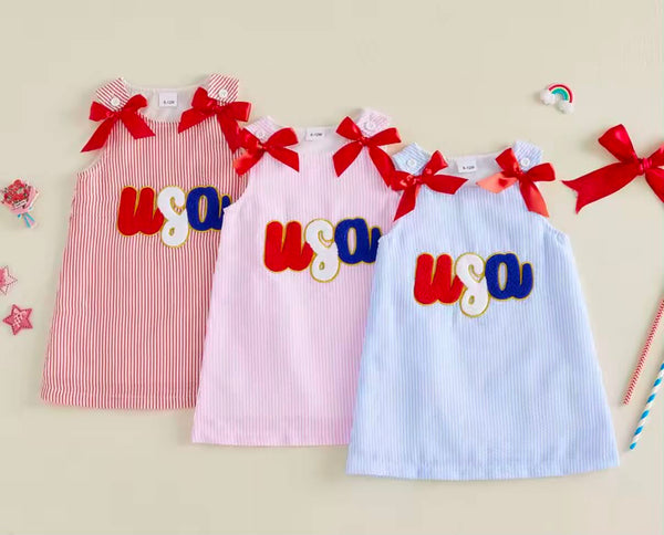 PREORDER: Bows & USA dress 5.18.26 - Pumpkin Patch Co
