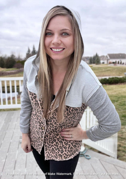 RTS: LEOPARD AND SWEATER SHACKET- - Pumpkin Patch Co