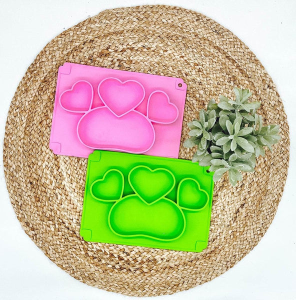 RTS: Kids Silicone Heart Bento Box Placemats - Pumpkin Patch Co