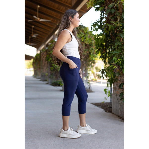 PreOrder  |  Navy CAPRI with Pocket   - Luxe Leggings by Julia Rose®