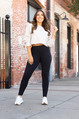 Ready to Ship | BLACK FULL-LENGTH Leggings with POCKET - Luxe Leggings by Julia Rose®