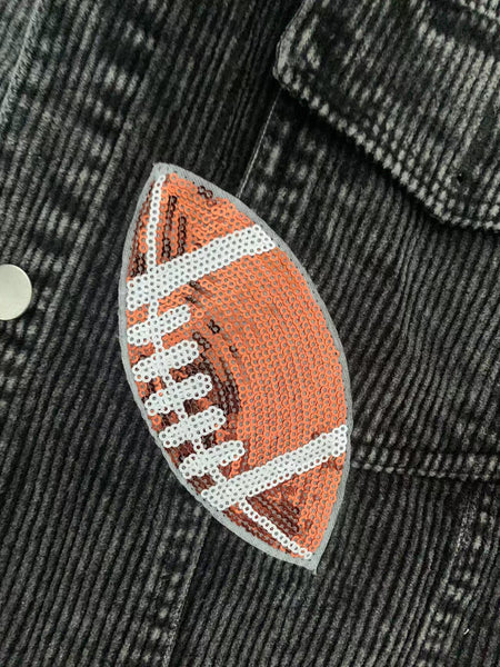 RTS: Football Corduroy Jacket- - Pumpkin Patch Co