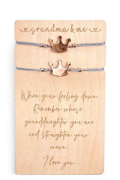 RTS: Crown Bond Bracelet Set - Grandmother & Granddaughter