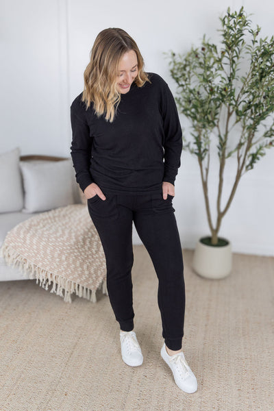 IN STOCK Corrine Joggers - Black - Pumpkin Patch Co