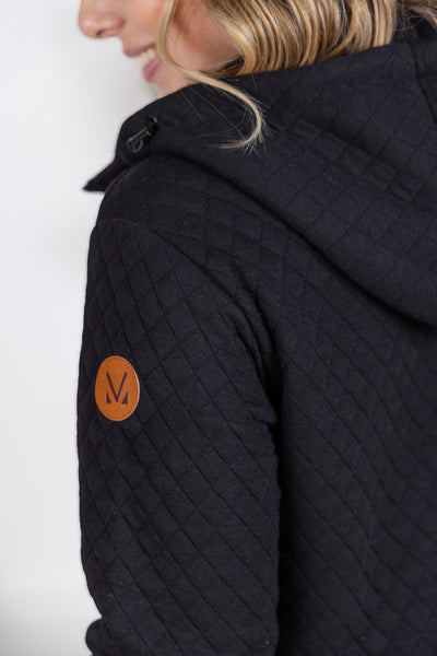 IN STOCK Kyla Zipper Snap Jacket - Black