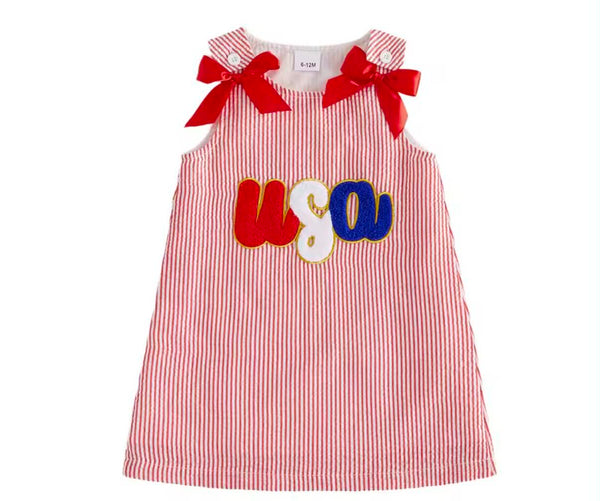 PREORDER: Bows & USA dress 5.18.26 - Pumpkin Patch Co
