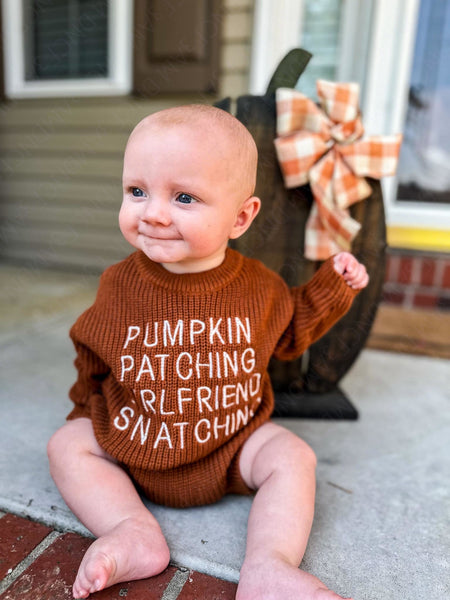 RTS: Pumpkin Patch Knit Onesie - Pumpkin Patch Co