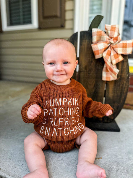 RTS: Pumpkin Patch Knit Onesie - Pumpkin Patch Co
