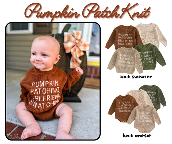 RTS: Pumpkin Patch Knit Onesie - Pumpkin Patch Co