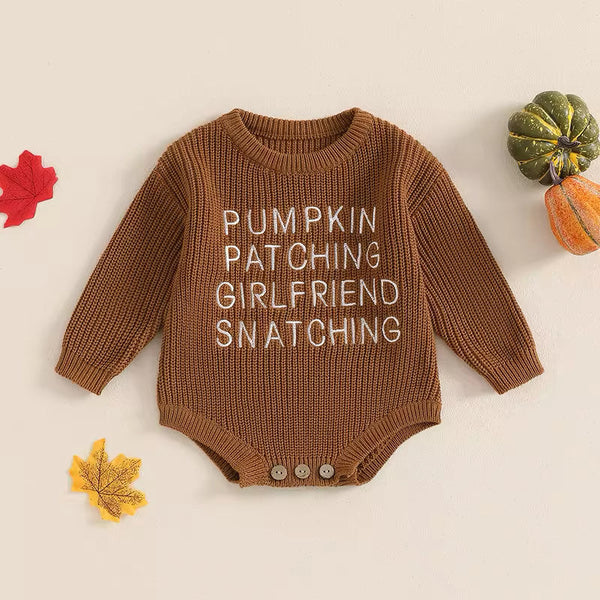 RTS: Pumpkin Patch Knit Onesie - Pumpkin Patch Co
