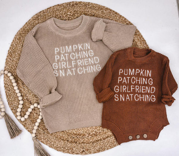 RTS: Pumpkin Patch Knit Onesie - Pumpkin Patch Co