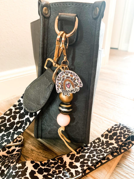 RTS: Rainbow Mama Puff or Bead Keyring- - Pumpkin Patch Co