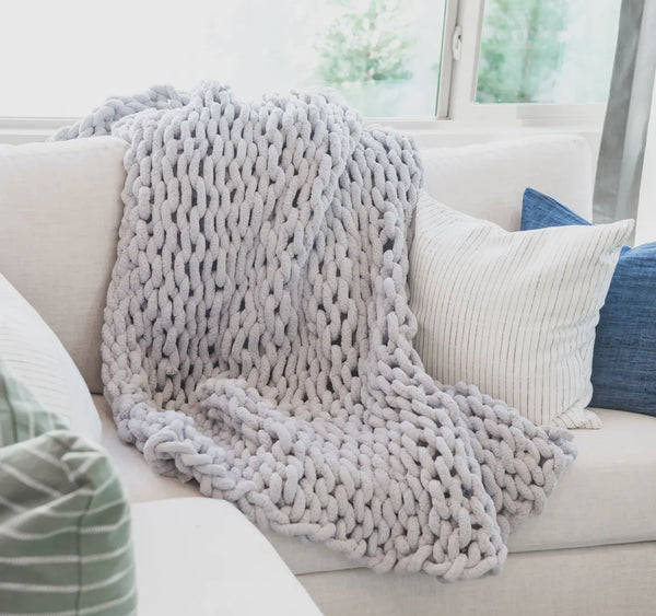 Chunky knit throw