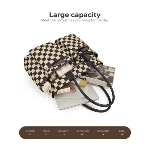 PREORDER: On-The-Go Checkered Organizer Tote RERUN 6.8.26 osym - Pumpkin Patch Co