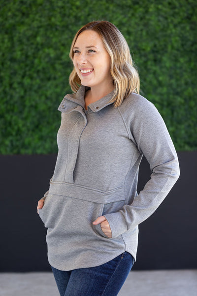 IN STOCK Mia Scuba Halfzip - Grey FINAL SALE - Pumpkin Patch Co