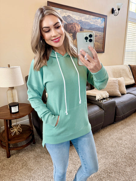 IN STOCK Kacey Ribbed Hoodie - Sage - Pumpkin Patch Co