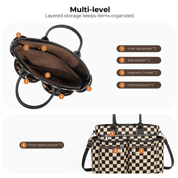 PREORDER: On-The-Go Checkered Organizer Tote RERUN 6.8.26 osym - Pumpkin Patch Co