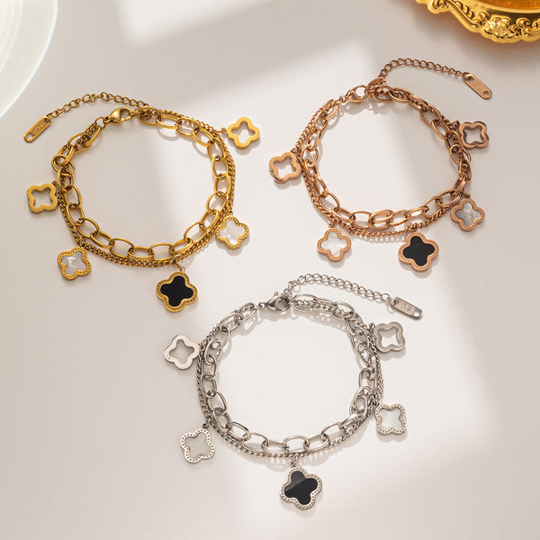 PREORDER: Clover Double Chain Bracelet 8.10.26 OSYM
