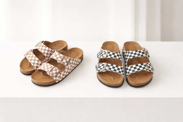 PREORDER: Checkered Two Strap Sandals 3.16.26