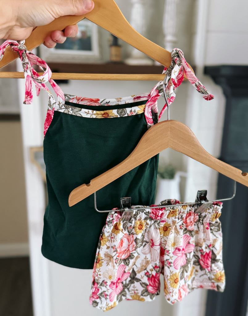 RTS floral bag shorts and tie tank-