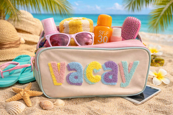 RTS: Chenille Patch Embroidered: VACAY Travel Bag - Pumpkin Patch Co