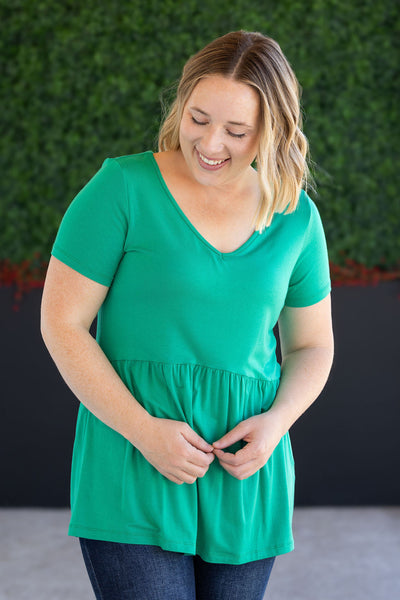 IN STOCK Sarah Ruffle Short Sleeve - Green FINAL SALE - Pumpkin Patch Co
