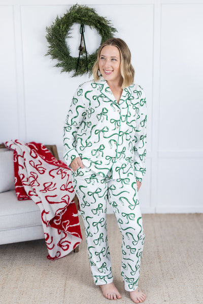 IN STOCK Ribbon Pajama Set - Green