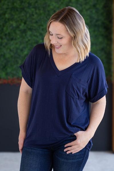 IN STOCK Sierra Pocket Top - Navy - Pumpkin Patch Co