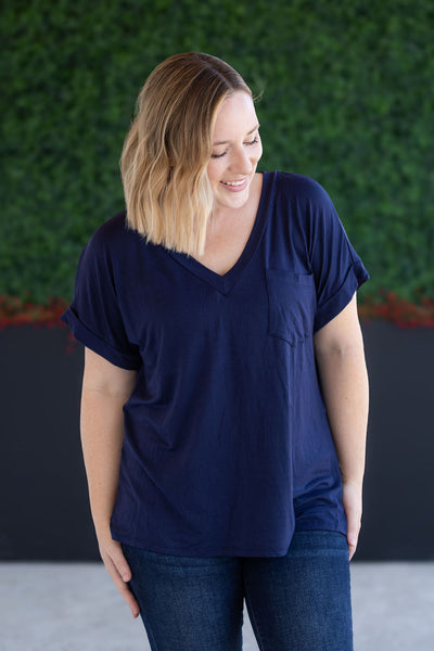 IN STOCK Sierra Pocket Top - Navy - Pumpkin Patch Co
