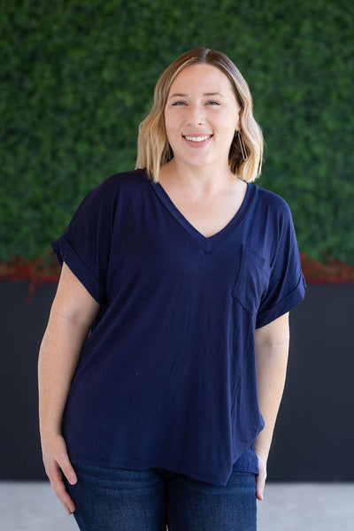 IN STOCK Sierra Pocket Top - Navy - Pumpkin Patch Co