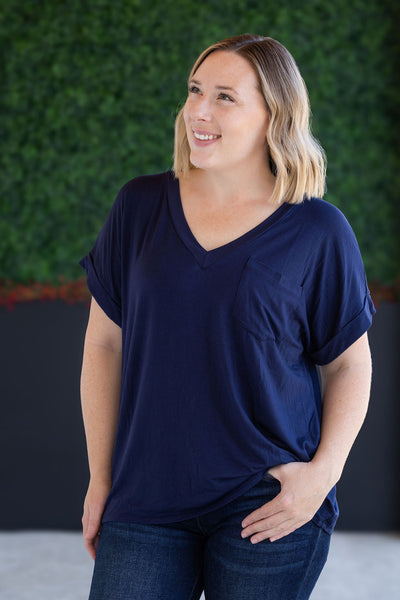 IN STOCK Sierra Pocket Top - Navy - Pumpkin Patch Co