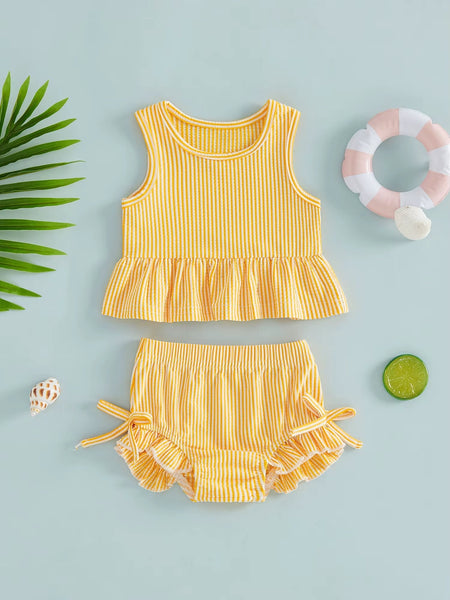 PREORDER: Gingham print baby doll tank & bummie set 3.16.26