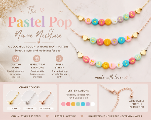 PREORDER: The Pastel Pop Name Necklace 8.10.26 OSYM