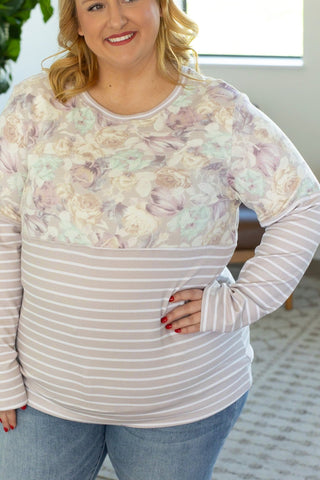 IN STOCK Natalie Pullover - Neutral Floral Pattern Mix
