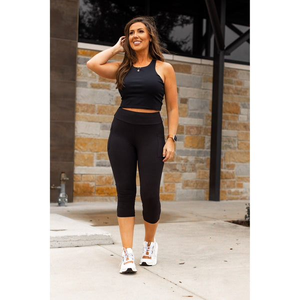 PreOrder |  Black CAPRI with POCKETS  - Luxe Leggings by Julia Rose®