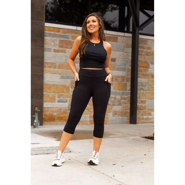 PreOrder |  Black CAPRI with POCKETS  - Luxe Leggings by Julia Rose®