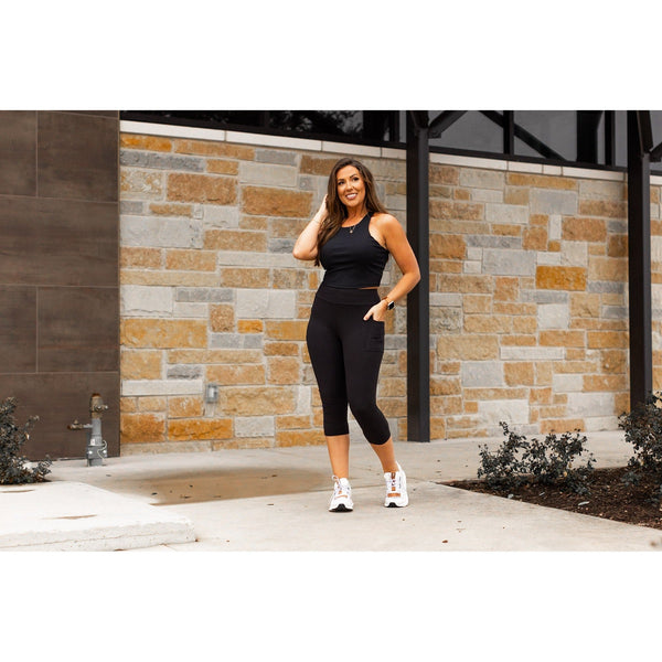 PreOrder |  Black CAPRI with POCKETS  - Luxe Leggings by Julia Rose®