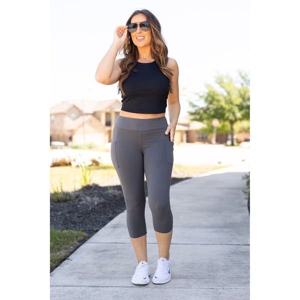 PreOrder | Charcoal CAPRI with POCKETS  - Luxe Leggings by Julia Rose®